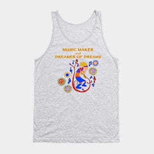 Kokopelli, boy, music maker, dreams, primary colors Tank Top